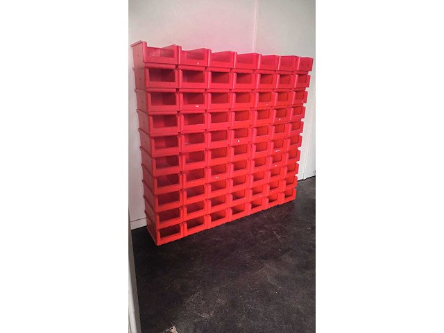 Ca. 70x magazijnbakken met grijp opening, rood - afbeelding 3 van  5