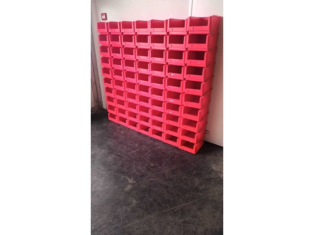 Ca. 70x magazijnbakken met grijp opening, rood - afbeelding 4 van  5