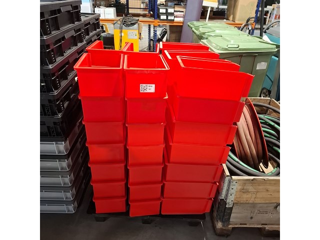 Ca. 70x magazijnbakken met grijp opening, rood - afbeelding 5 van  5