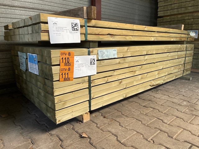 Ca. 70x vuren regels geschaafd geïmpregneerd, 45x70mm, lengte 247cm - afbeelding 4 van  4