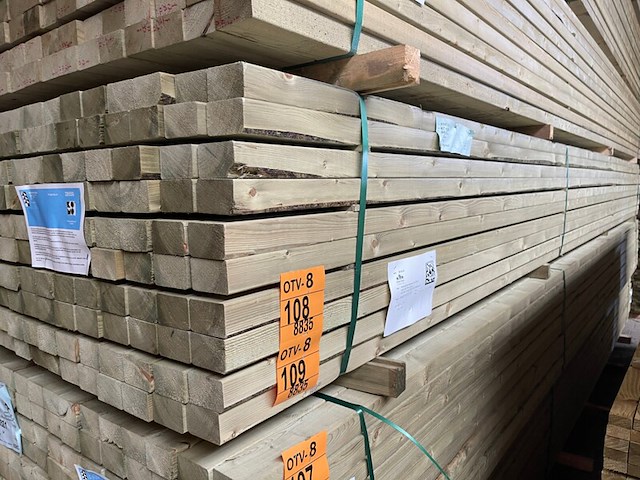 Ca. 70x vuren regels geschaafd geïmpregneerd, 45x70mm, lengte 540cm - afbeelding 4 van  4