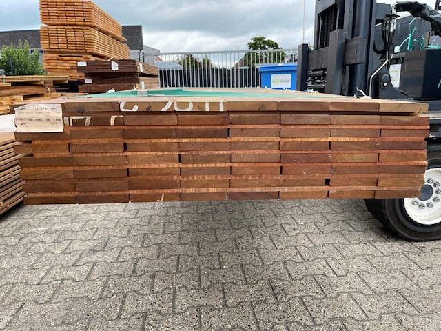 Ca. 71x guyana teak planken geschaafd, 21x120mm, lengte 245cm - afbeelding 3 van  4