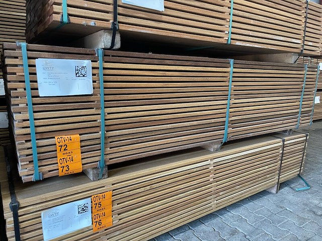 Ca. 71x guyana teak planken geschaafd, 21x120mm, lengte 245cm - afbeelding 4 van  4