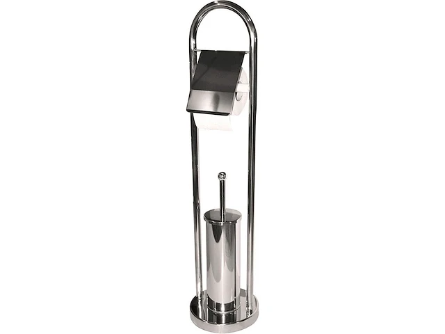 Ca. 72x combi wc rolhouder met toiletborstel, zilver, 78 x 20 x 10 cm - afbeelding 2 van  2