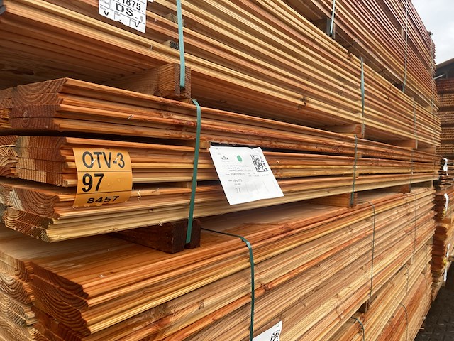 Ca. 72x douglas wisselsponning/halfhoutsrabat, 18x190mm, lengte 400cm - afbeelding 4 van  4