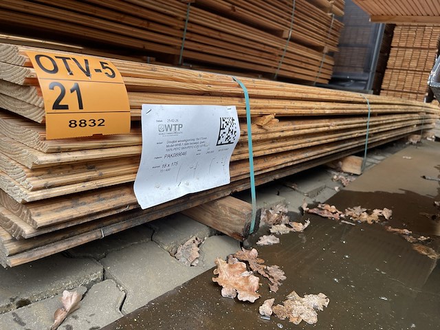 Ca. 72x douglas wisselsponning/halfhoutsrabat, 18x190mm, lengte 400cm - afbeelding 2 van  3