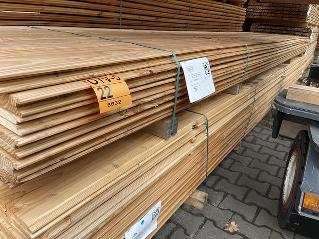 Ca. 72x douglas wisselsponning/halfhoutsrabat, 18x190mm, lengte 500cm - afbeelding 2 van  3