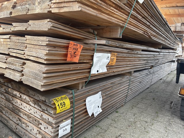 Ca. 72x douglas wisselsponning/halfhoutsrabat, 18x190mm, lengte 500cm - afbeelding 2 van  3