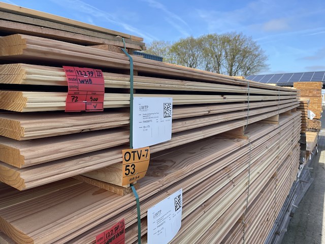 Ca. 72x douglas wisselsponning/halfhoutsrabat, 18x190mm, lengte 500cm - afbeelding 2 van  3