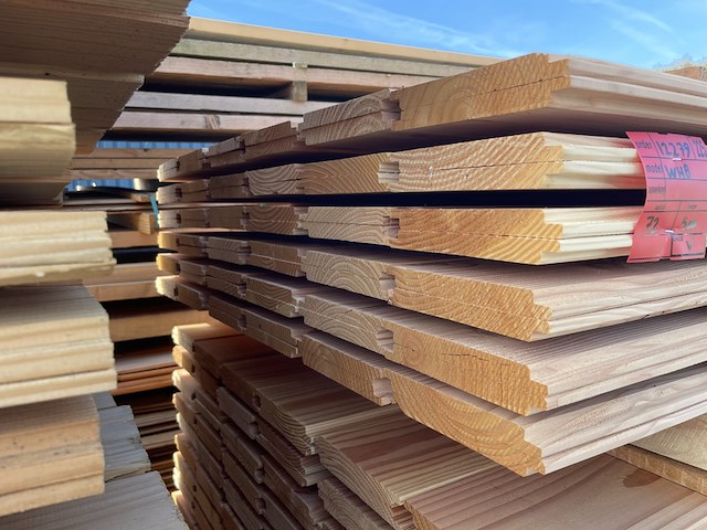 Ca. 72x douglas wisselsponning/halfhoutsrabat, 18x190mm, lengte 500cm - afbeelding 3 van  3