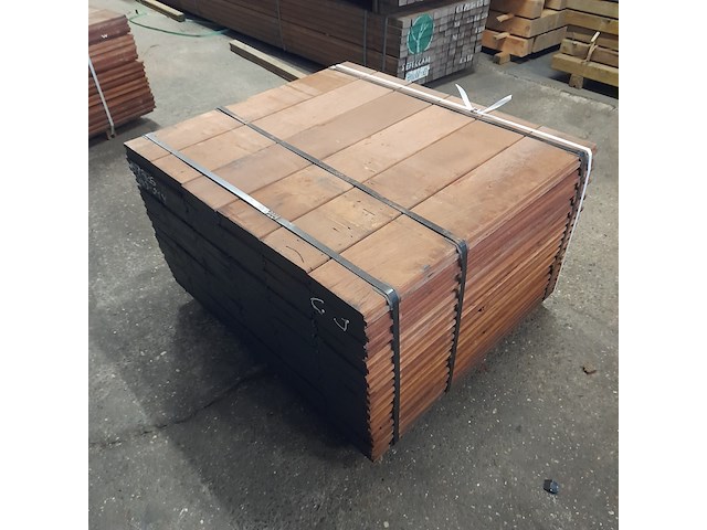 Ca. 72x hardhouten damwand, 5 x 19,5 x 100 cm - afbeelding 3 van  5