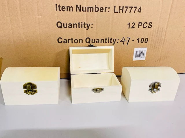 Ca. 72x houten schatkistjes - afbeelding 2 van  4