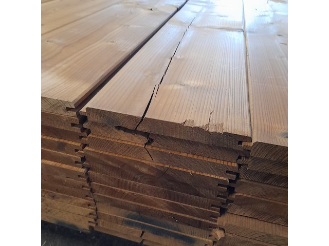 Ca. 72x vuren thermowood mes en groefdeel, 2,0 x 19,3 x 510 cm - afbeelding 6 van  6