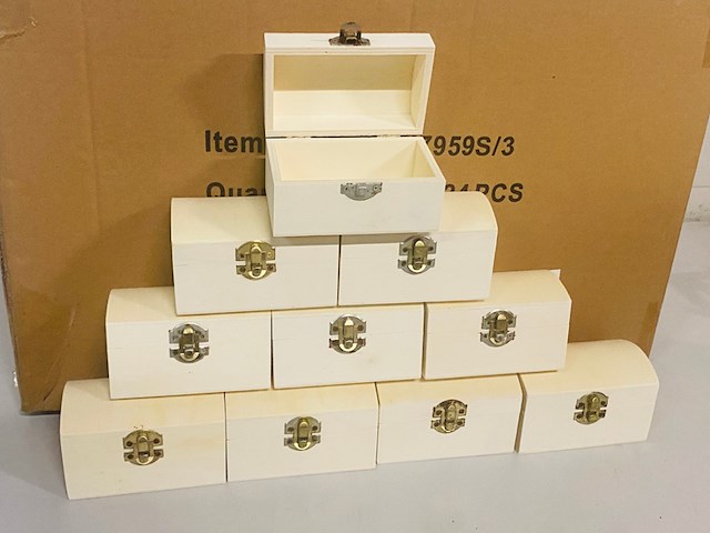 Ca. 73x houten schatkistjes - afbeelding 2 van  5