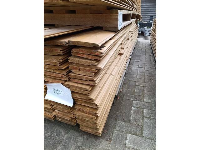 Ca. 73x vuren geïmpregneerde rabatdelen lengte 450 cm, scandinavisch vuren - afbeelding 1 van  3