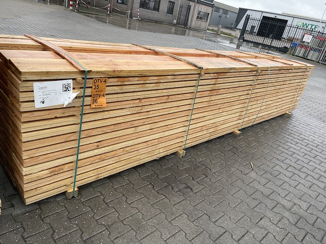 Ca. 74x douglas planken fijnbezaagd, 22x200mm, lengte 500cm - afbeelding 4 van  4