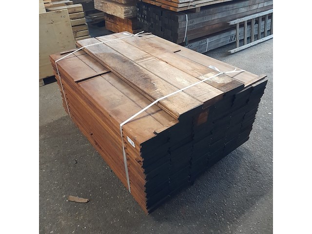 Ca. 75x hardhouten damwand, 5 x 19,5 x 150 cm - afbeelding 1 van  7