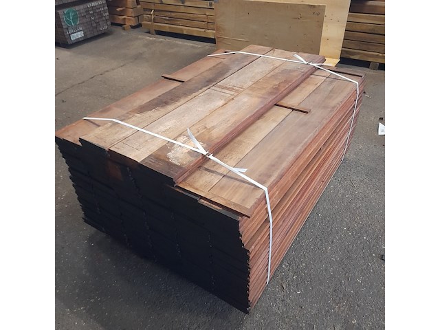 Ca. 75x hardhouten damwand, 5 x 19,5 x 150 cm - afbeelding 4 van  7