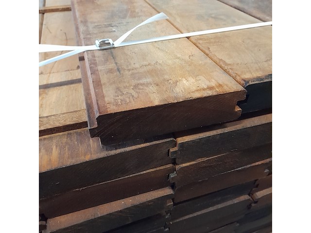 Ca. 75x hardhouten damwand, 5 x 19,5 x 150 cm - afbeelding 6 van  7