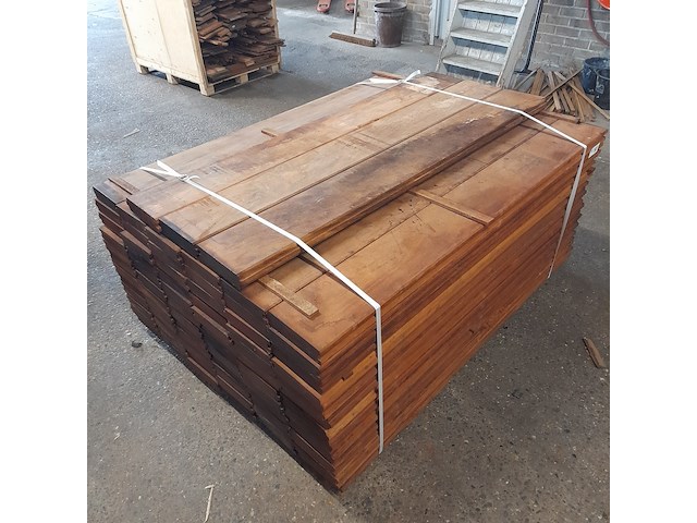 Ca. 75x hardhouten damwand, 5 x 19,5 x 150 cm - afbeelding 7 van  7