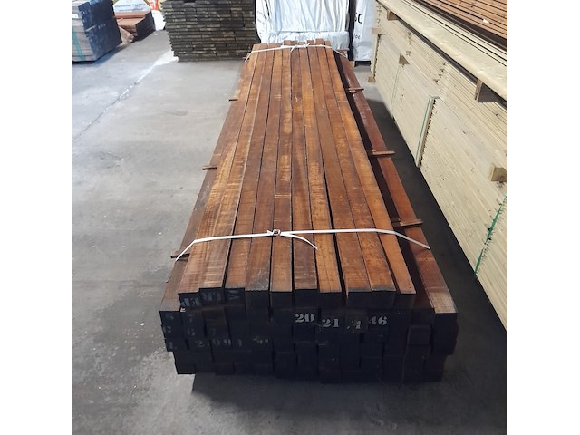 Ca. 75x hardhouten paal, 7 x 7 x 350 cm - afbeelding 2 van  5