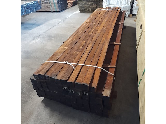 Ca. 75x hardhouten paal, 7 x 7 x 350 cm - afbeelding 3 van  5