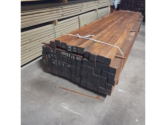 Ca. 75x hardhouten paal, 7 x 7 x 350 cm - afbeelding 5 van  5