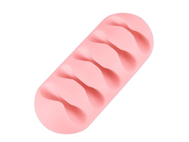 Ca. 75x kabelhouder siliconen roze 5 sleuven - set van 75 stuks reckba, roze - afbeelding 1 van  3