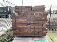 Ca. 76x angelim pedra balken fijnbezaagd, 55x105mm, lengte 190cm - afbeelding 3 van  4