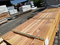 Ca. 76x douglas wisselsponning/halfhoutsrabat, 18x190mm, lengte 400cm - afbeelding 1 van  3