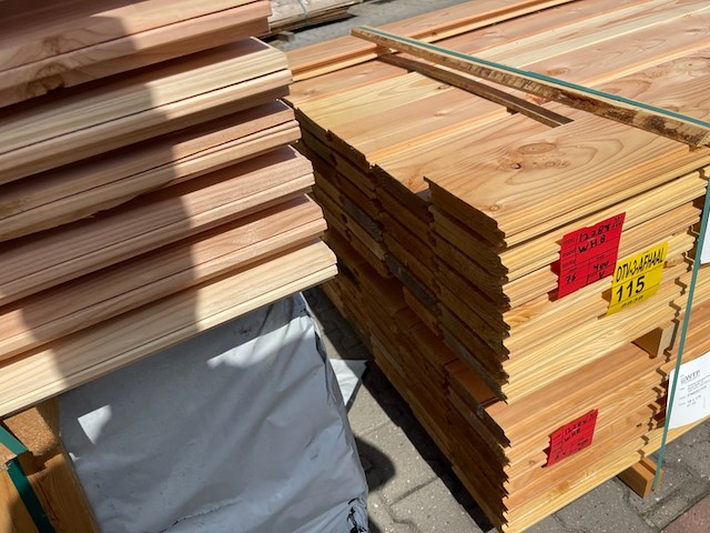 Ca. 76x douglas wisselsponning/halfhoutsrabat, 18x190mm, lengte 400cm - afbeelding 3 van  3