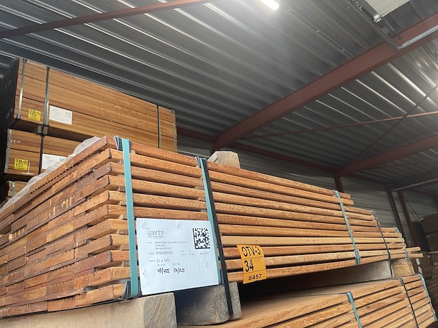 Ca. 77x angelim pedra vlonderplanken, 21x145mm, lengte 17/125cm, 18/155cm, 30/185cm, 12/215cm - afbeelding 4 van  4