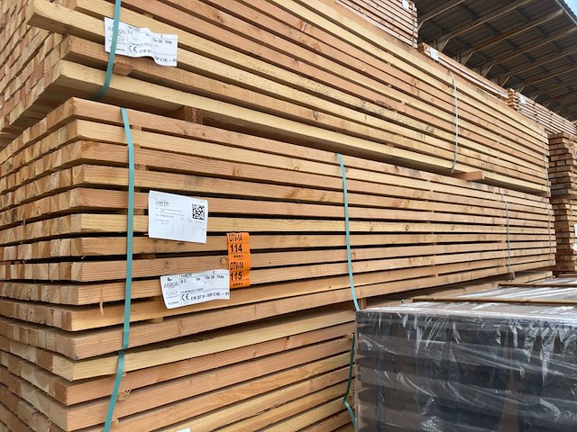 Ca. 77x douglas regels fijnbezaagd, 50x75mm, lengte 500cm - afbeelding 4 van  4