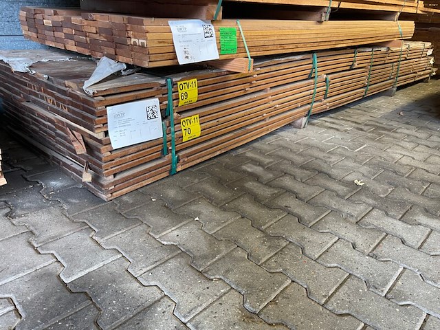 Ca. 77x guyana ipé planken geschaafd, 21x90mm, lengte 51/455cm, 26/485cm - afbeelding 4 van  4