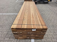 Ca. 77x guyana ipé planken geschaafd country grade, 21x140mm, lengte 370cm - afbeelding 1 van  3