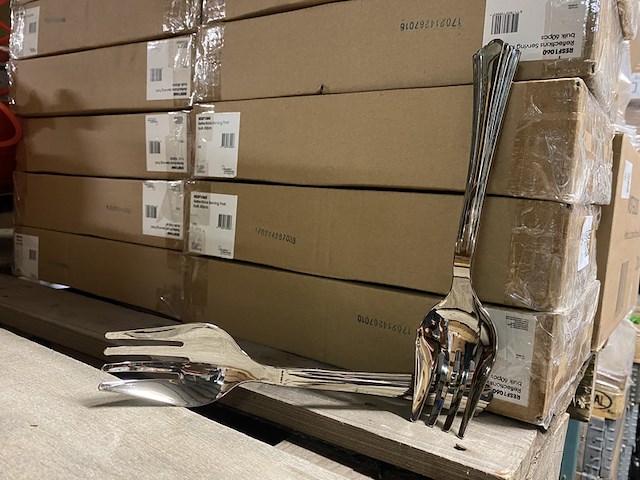 Ca. 780x luxe grote serveervorken, zilver - afbeelding 2 van  3