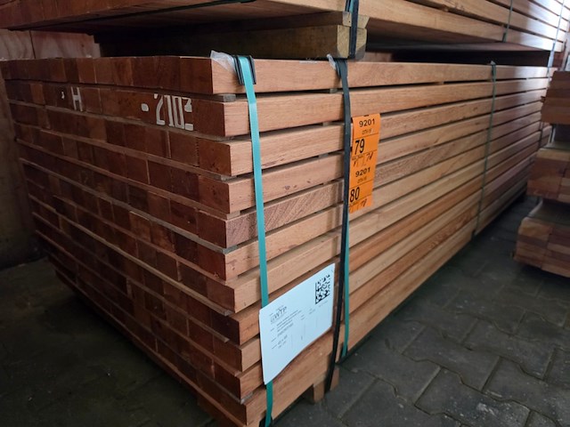 Ca. 78x angelim pedra onderliggers geschaafd, 45x68mm, lengte 250cm - afbeelding 4 van  4