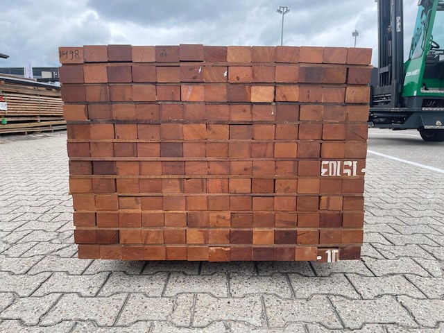 Ca. 78x angelim pedra onderliggers geschaafd, 45x68mm, lengte 300cm - afbeelding 3 van  3