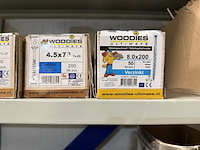 Ca. 78x verpakking ijzerwaren w.o. schroeven, spijkers, pluggen, w.o. woodies, spax, fis, kelfort - afbeelding 13 van  22