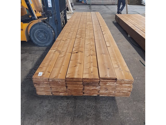 Ca. 78x vuren thermowood mes en groefdeel, 2,0 x 19,3 x 510 cm - afbeelding 2 van  7