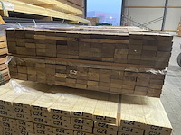 Ca. 80x guyana teak dekdelen gevingerlast, 27x70mm, lengte 400cm - afbeelding 3 van  3