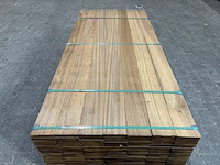 Ca. 80x guyana teak planken geschaafd, 25x140mm, lengte 185cm