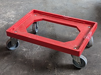 Ca. 80x kunsstof transportroller t.b.v. euronorm bakken/kratten, delmo - afbeelding 1 van  4