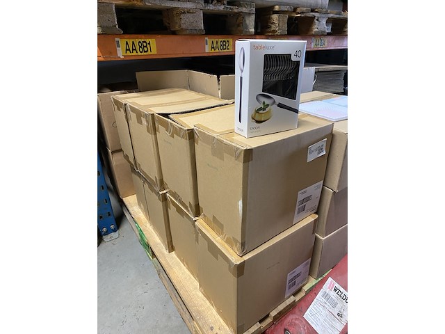 Ca. 80x verpakkingen a 40 stuks catering lepels, zwart / zilver - afbeelding 1 van  3