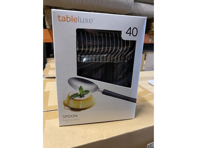 Ca. 80x verpakkingen a 40 stuks catering lepels, zwart / zilver - afbeelding 2 van  3