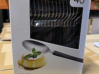 Ca. 80x verpakkingen a 40 stuks catering lepels, zwart / zilver - afbeelding 2 van  3
