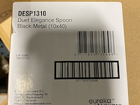 Ca. 80x verpakkingen a 40 stuks catering lepels, zwart / zilver - afbeelding 3 van  3