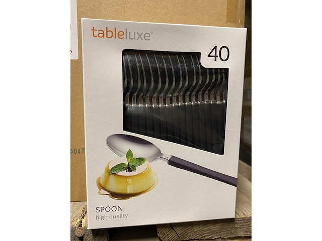 Ca. 80x verpakkingen a 40 stuks catering lepels, zwart / zilver - afbeelding 2 van  3