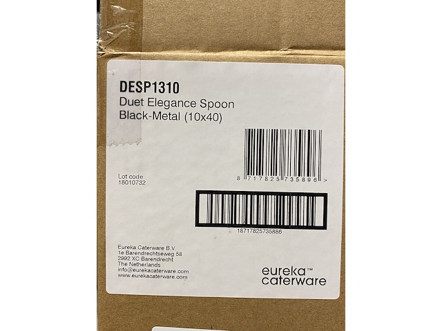 Ca. 80x verpakkingen a 40 stuks catering lepels, zwart / zilver - afbeelding 3 van  3