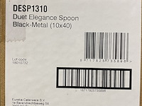 Ca. 80x verpakkingen a 40 stuks catering lepels, zwart / zilver - afbeelding 3 van  3